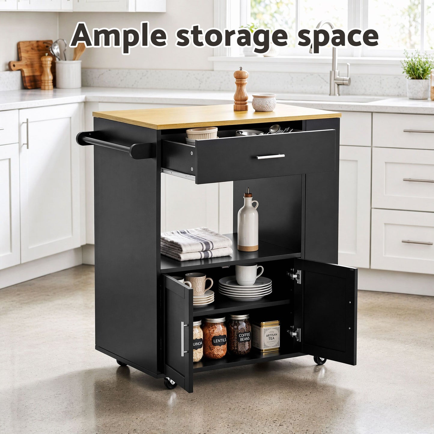 Artiss Kitchen Island Trolley with Shelf