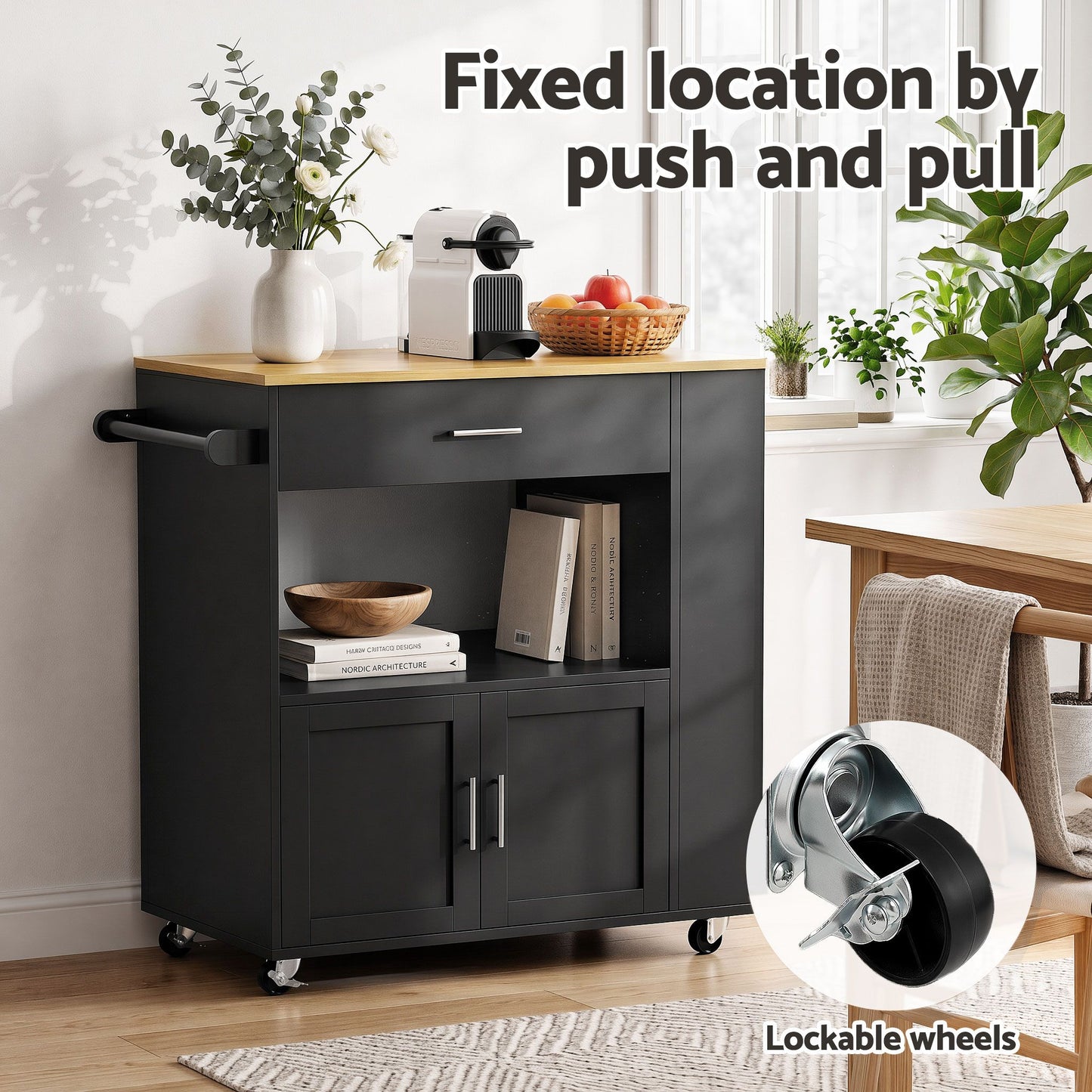 Artiss Kitchen Island Trolley with Shelf