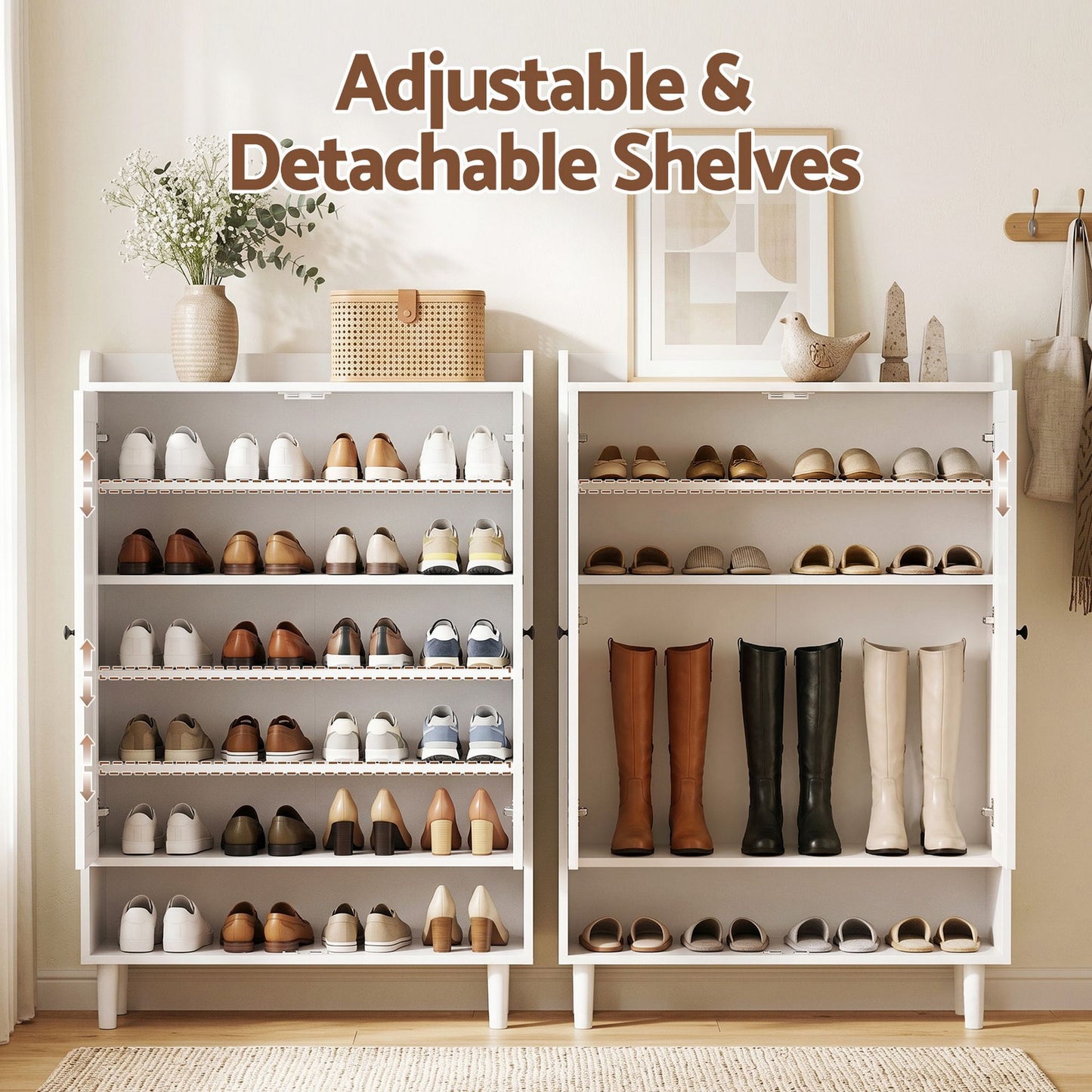 Artiss Shoe Storage Cabinet - White