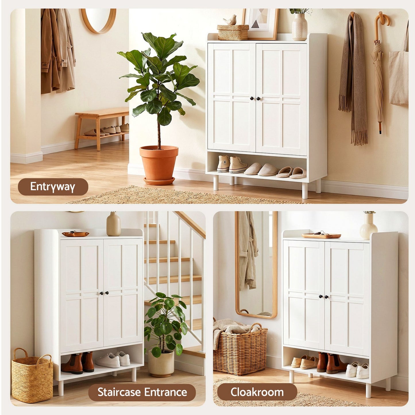 Artiss Shoe Storage Cabinet - White
