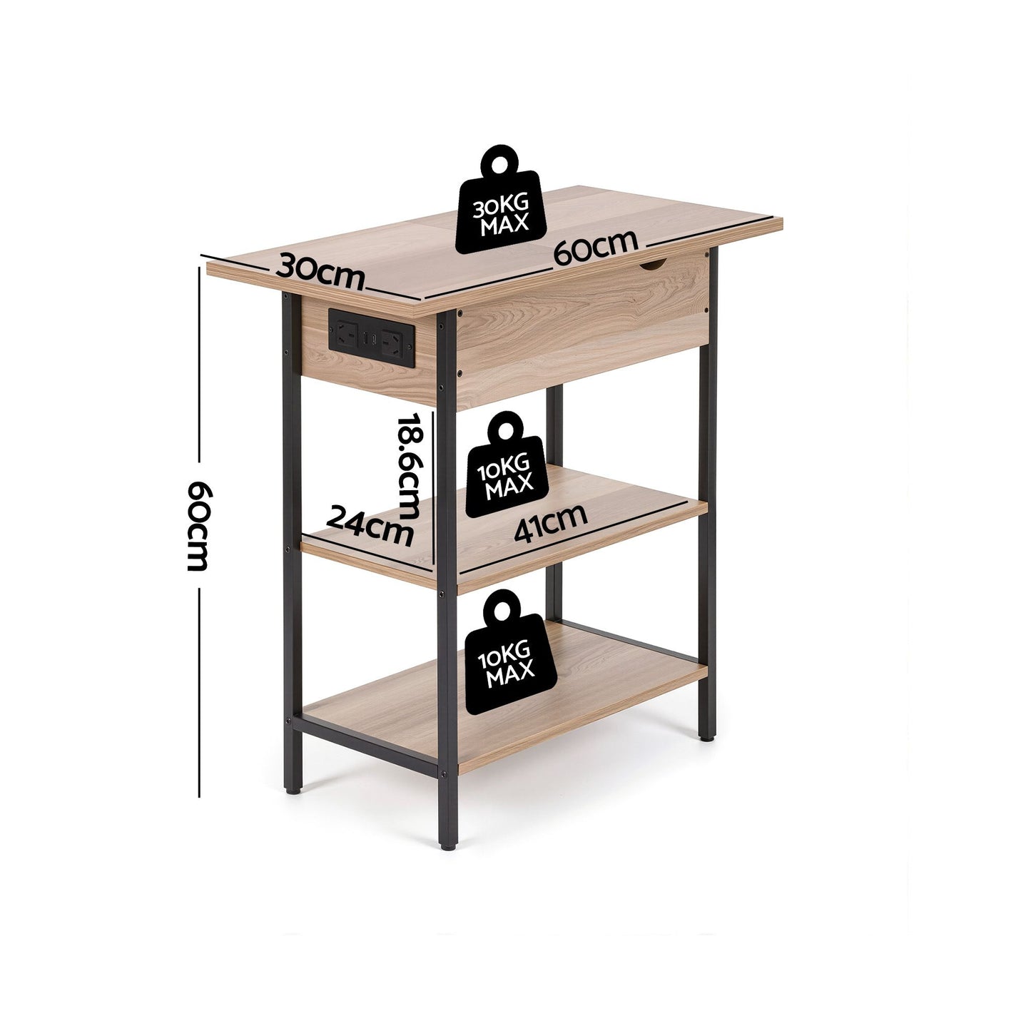 Artiss Flip-Top Coffee Table with Charging Station