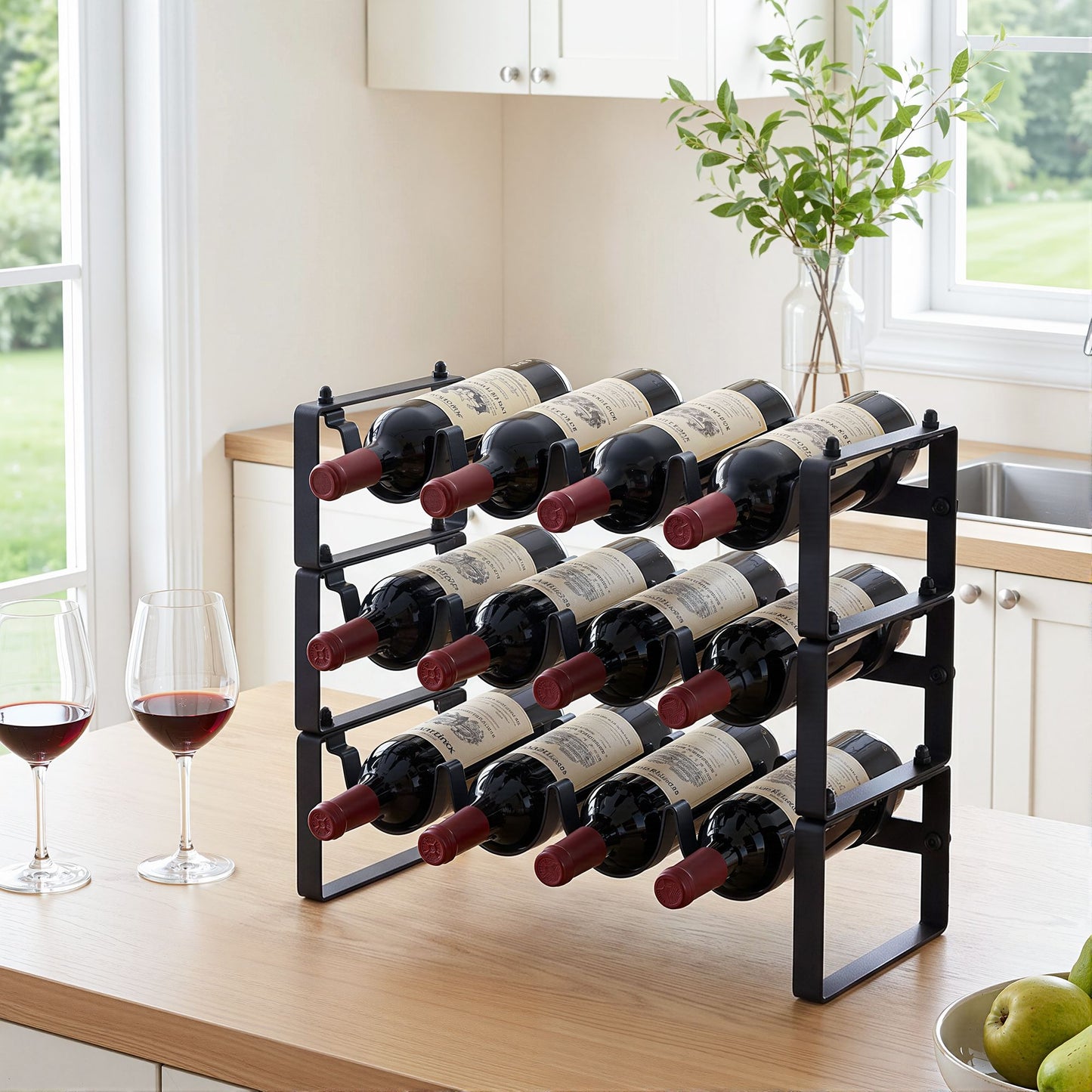 Artiss 3-Tier Wine Rack - 12 Bottles