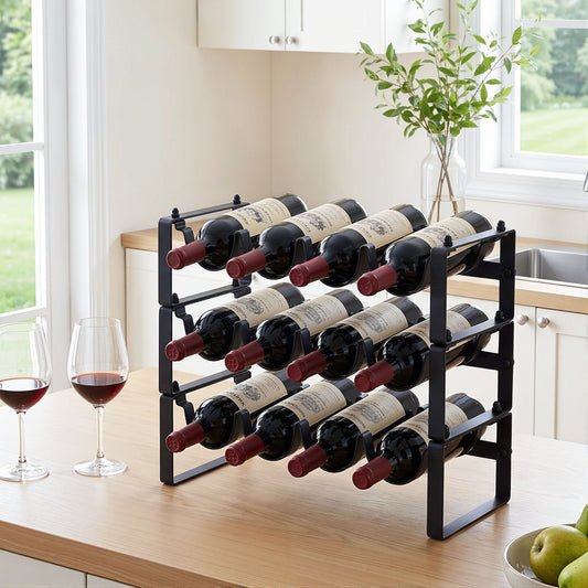Artiss 3-Tier Wine Rack - 12 Bottles