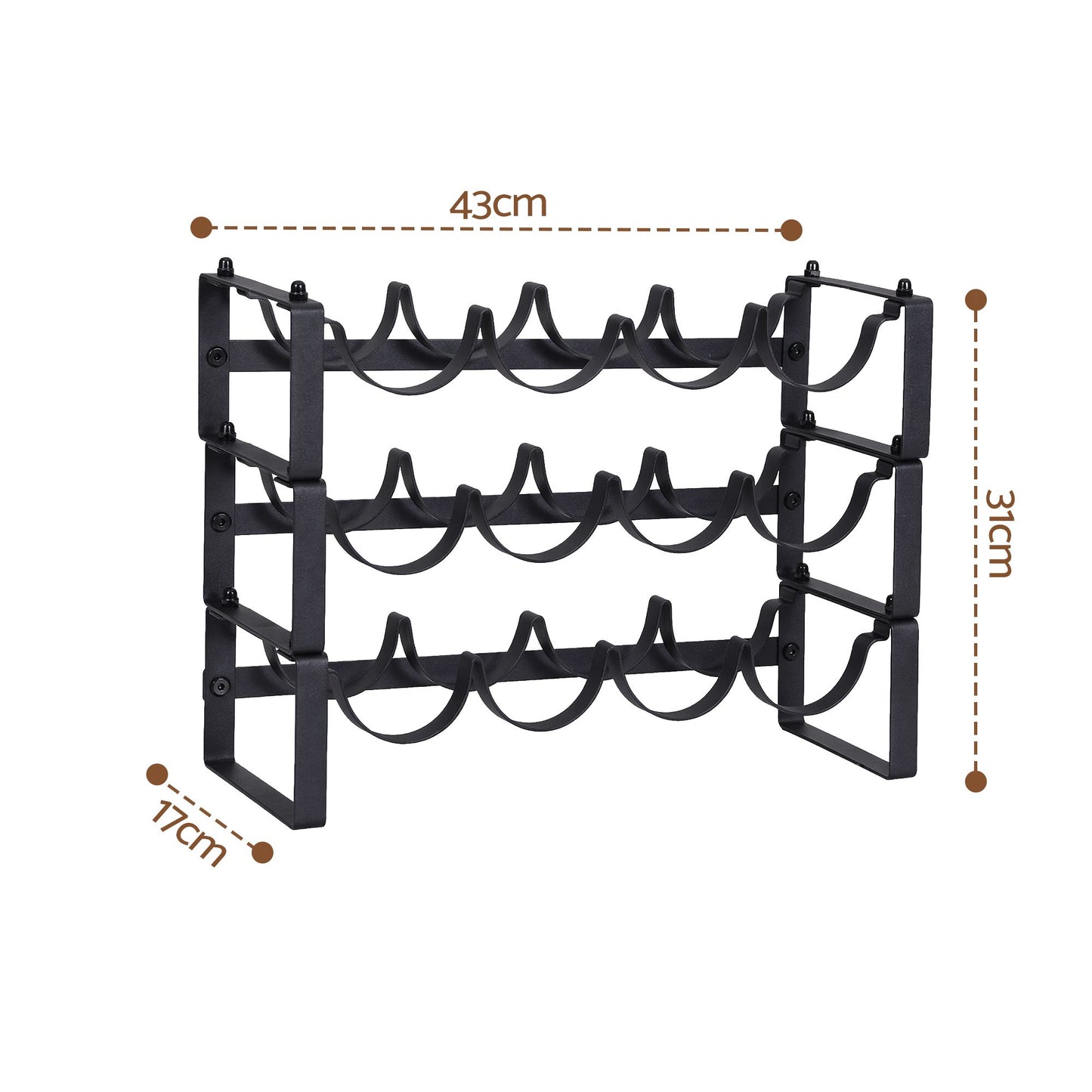 Artiss 3-Tier Wine Rack - 12 Bottles
