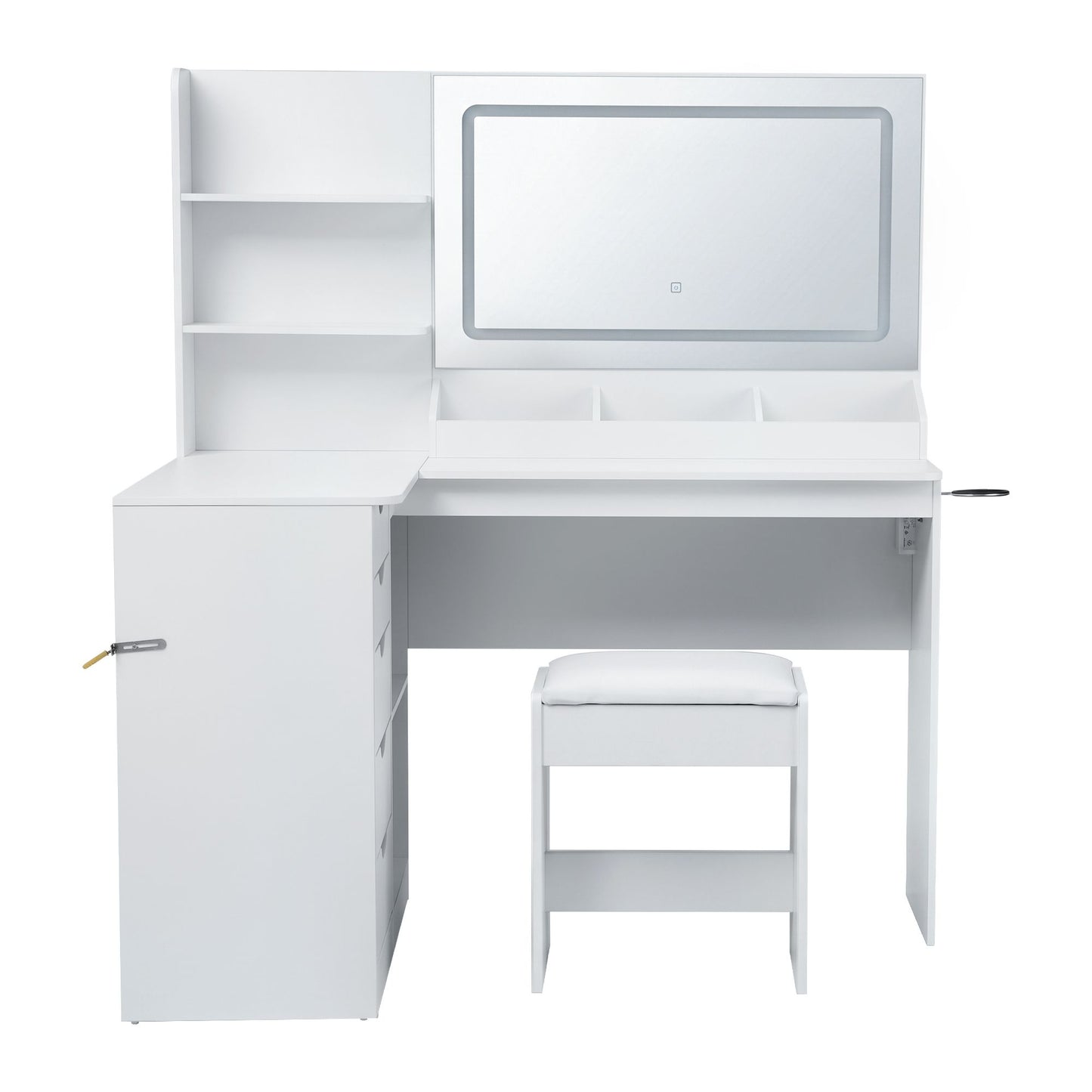Artiss White LED Vanity Desk Set