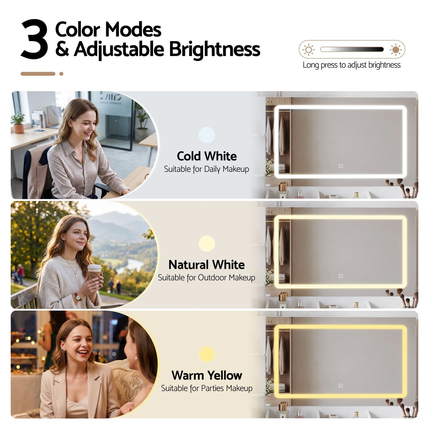 Artiss White LED Vanity Desk Set