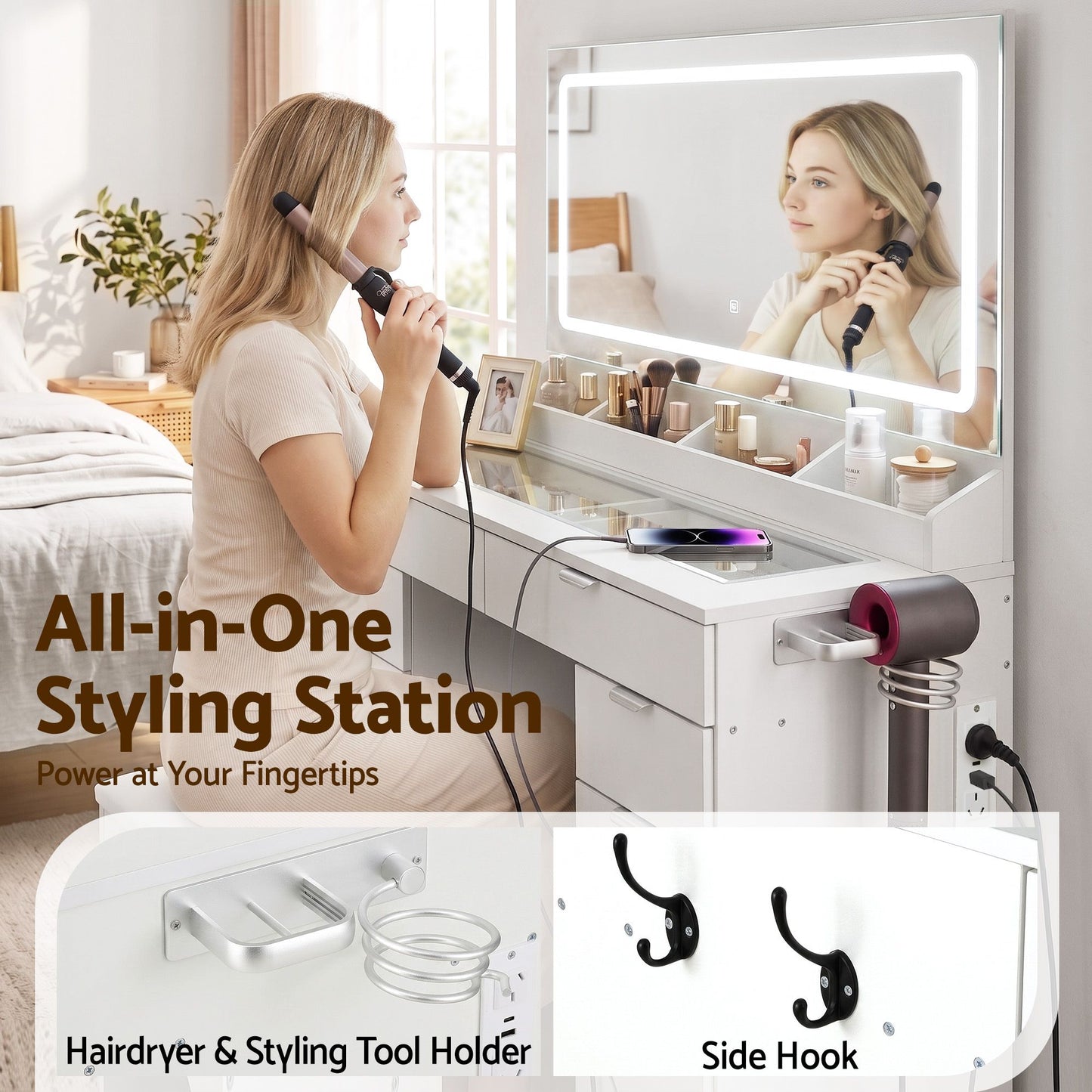 Artiss Dressing Table with LED Mirror