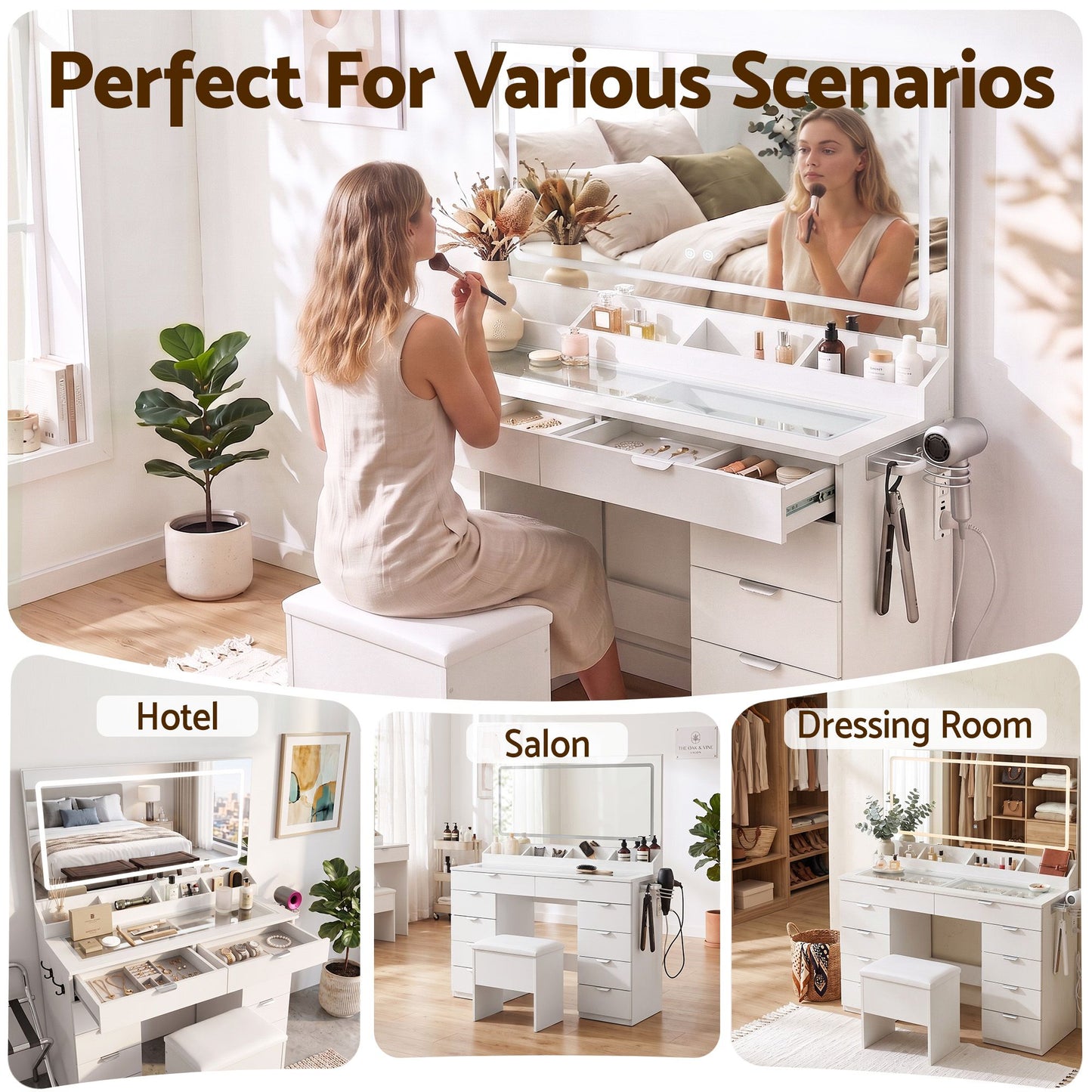 Artiss Dressing Table with LED Mirror
