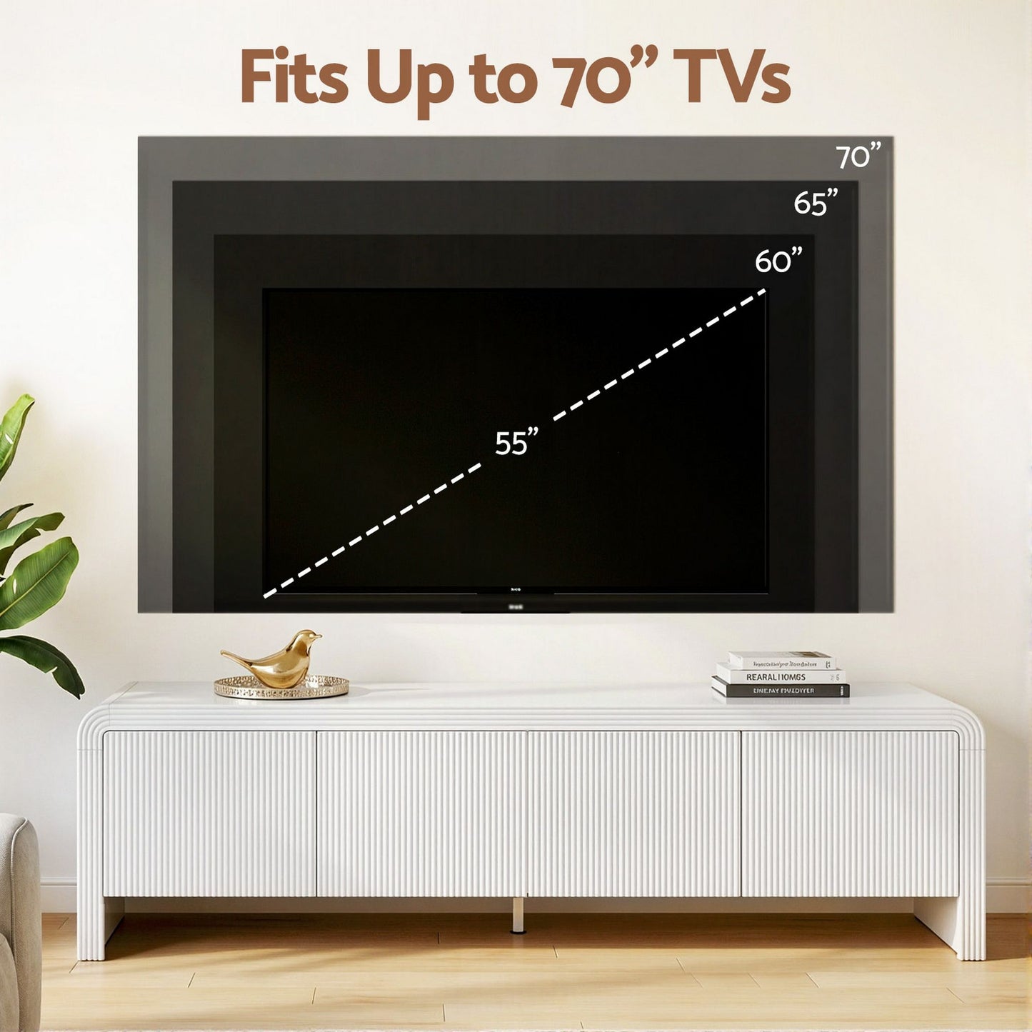 Artiss 180cm TV Unit Storage Cabinet - White