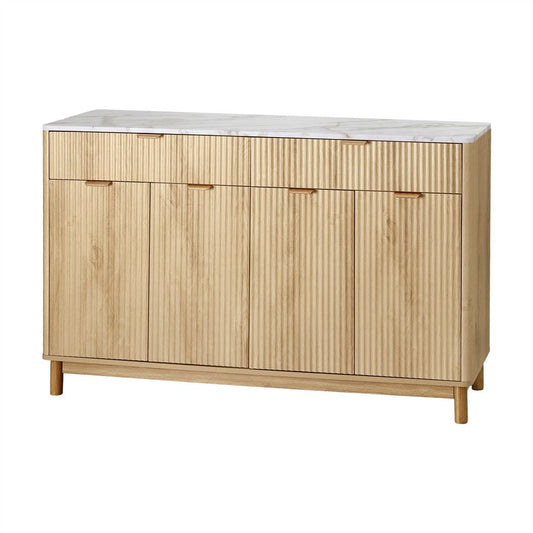 Artiss Sideboard Cabinet - Pine, Marble Top