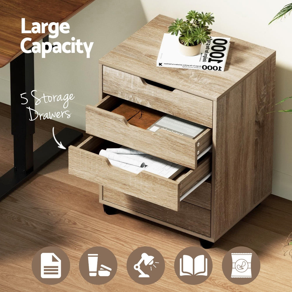 Artiss Mobile Filing Cabinet - beige