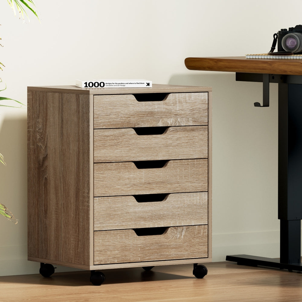 Artiss Mobile Filing Cabinet - beige