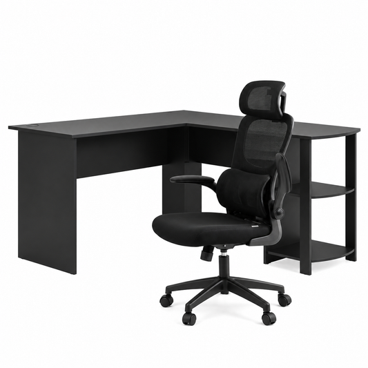 Artiss L-Shaped Desk & Chair Set - 136cm