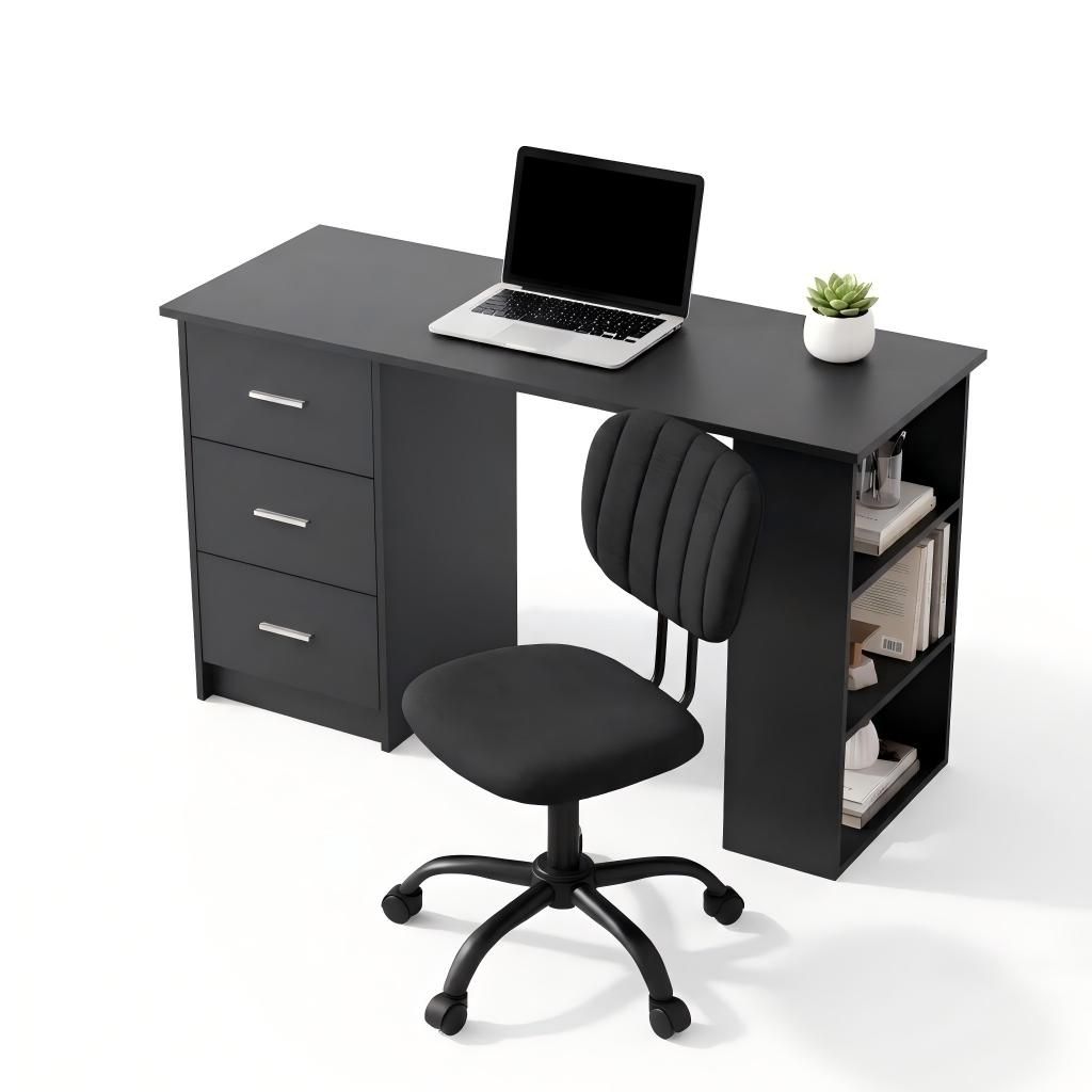 Artiss Office Desk & Chair Set 120cm Computer Desk Shelves for Home Office Study