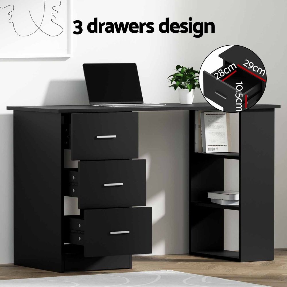 Artiss Office Desk & Chair Set 120cm Computer Desk Shelves for Home Office Study