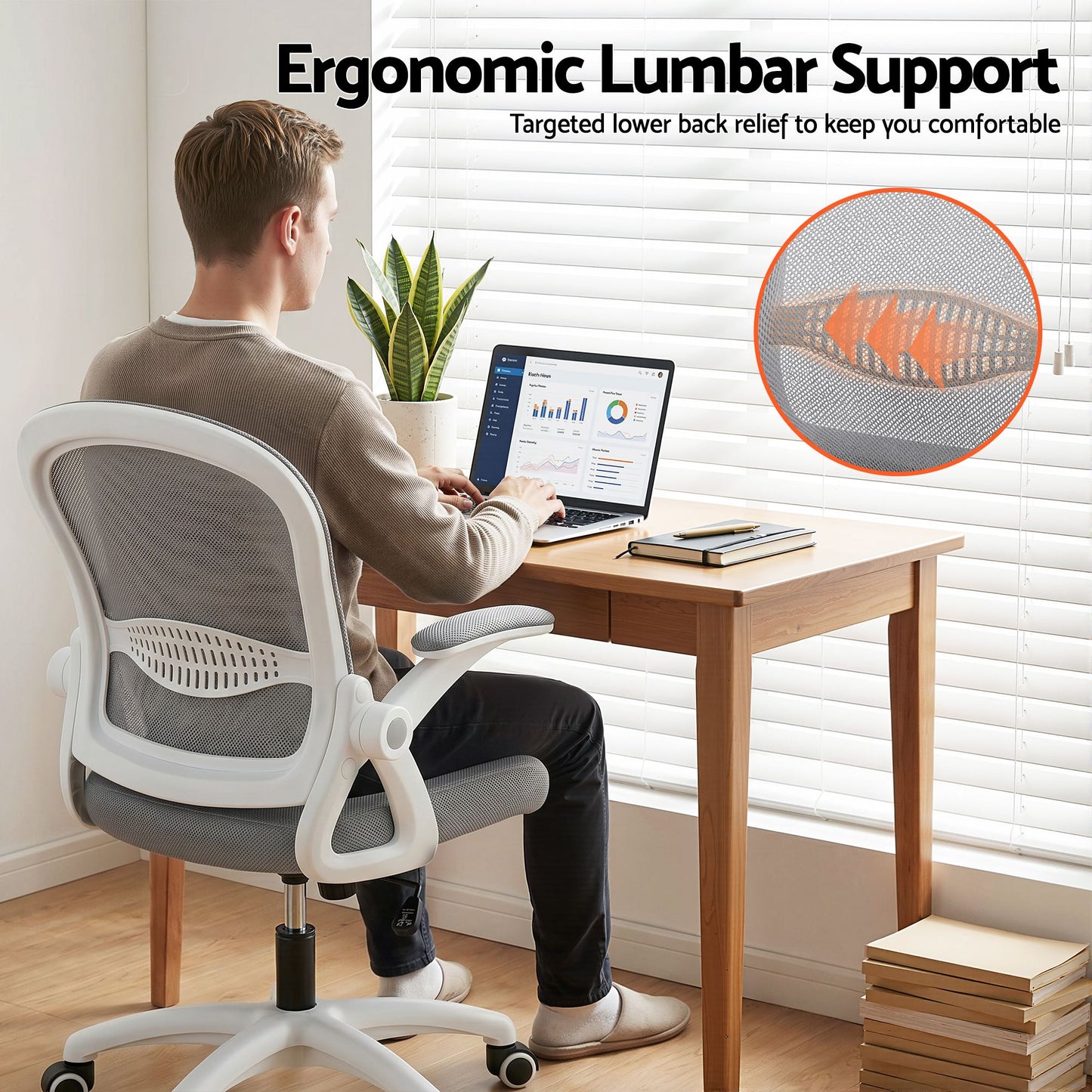 Artiss Desk & Chair Set 120cm - White/Grey