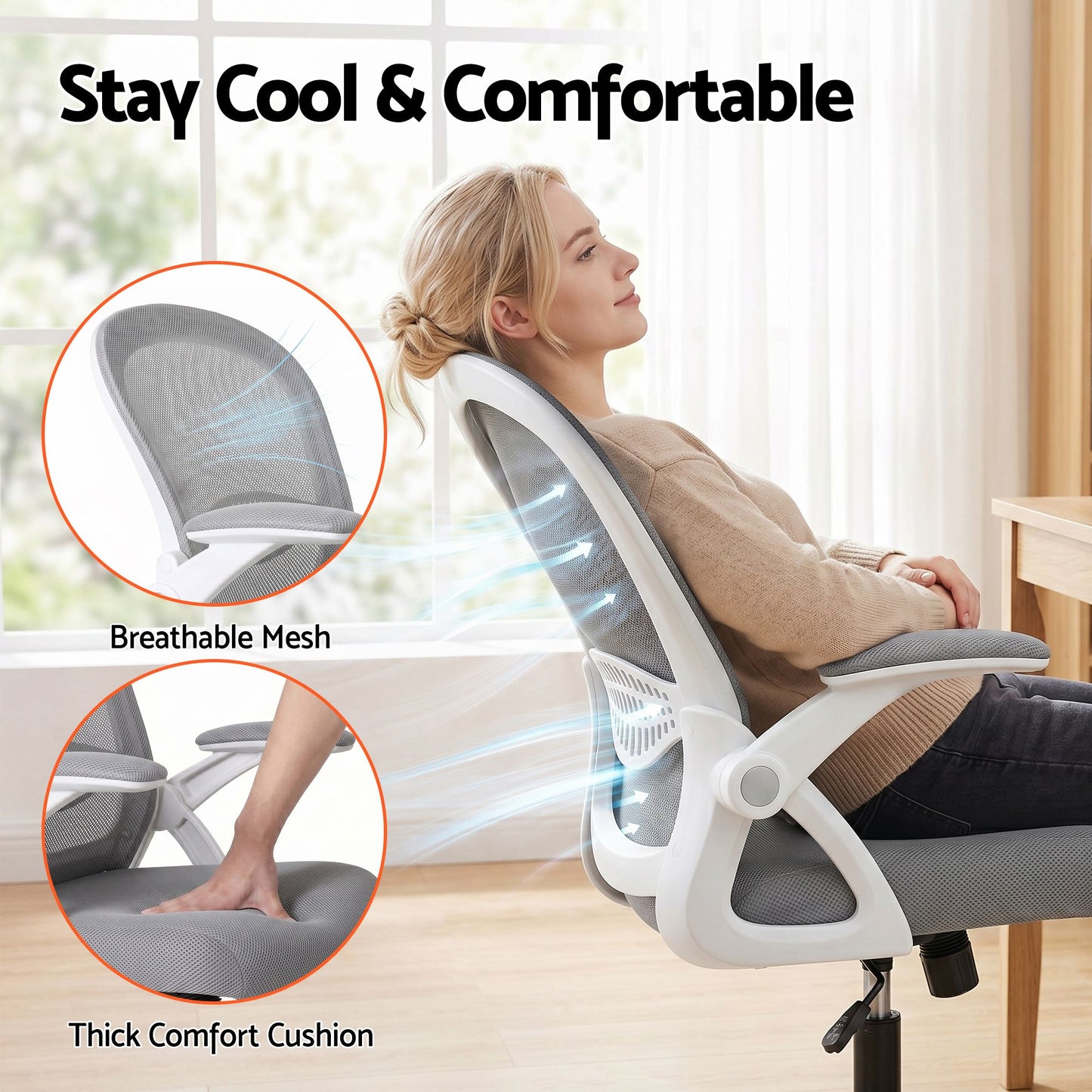 Artiss Desk & Chair Set 120cm - White/Grey
