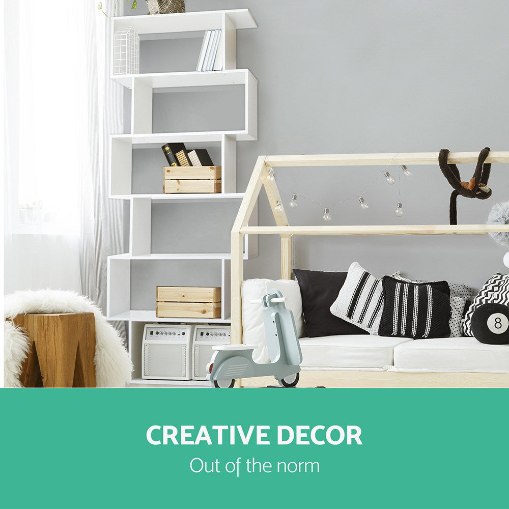 Designer Bookshelf 6 Tiers White
