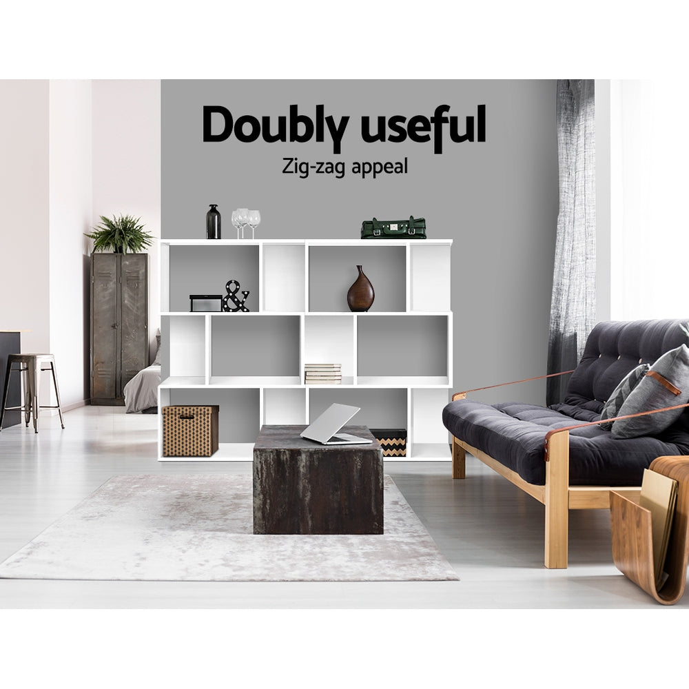 Designer Bookshelf 3 Tiers White