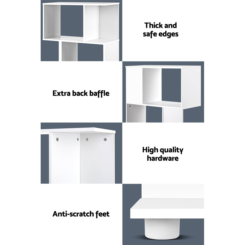 Designer Bookshelf 3 Tiers White