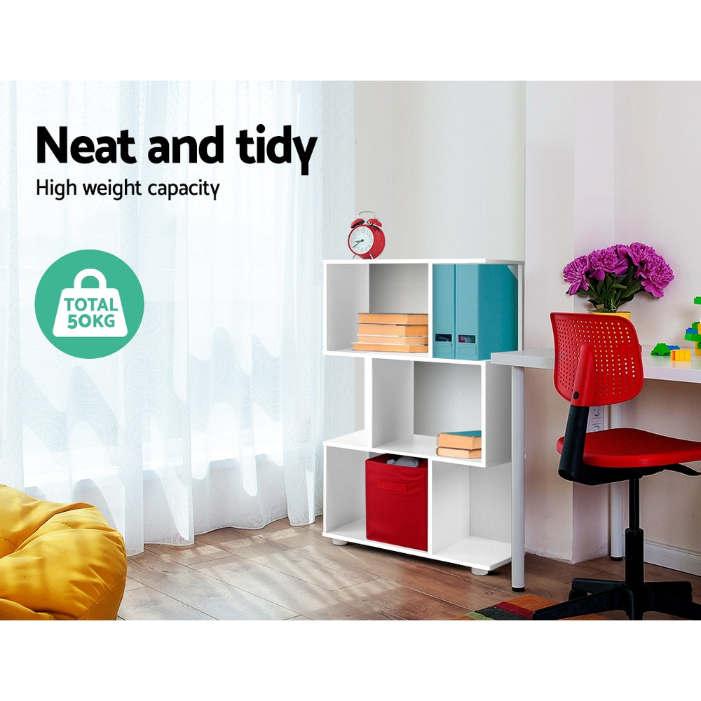 Designer Bookshelf 3 Tiers White