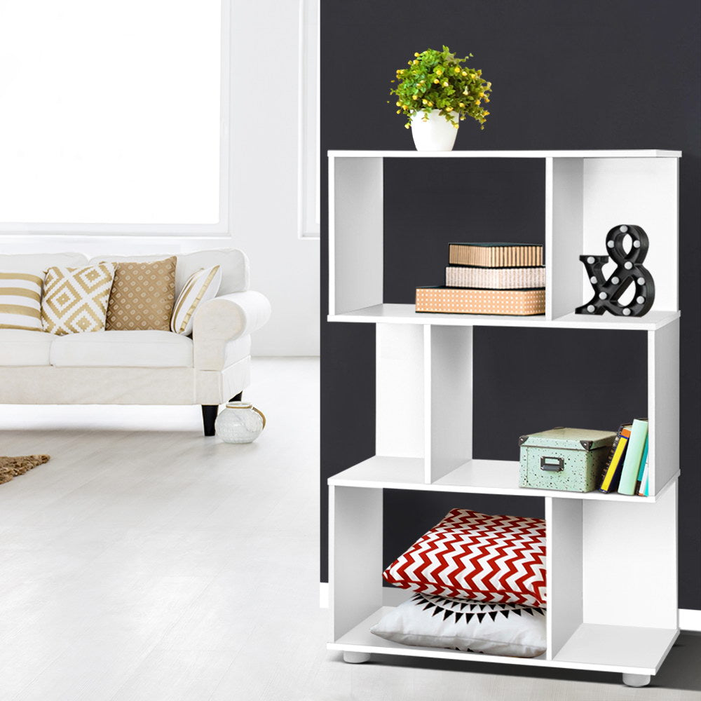 Designer Bookshelf 3 Tiers White