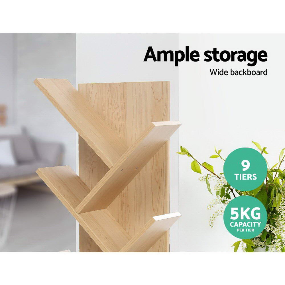 Tree Bookshelf 9 Tiers Oak