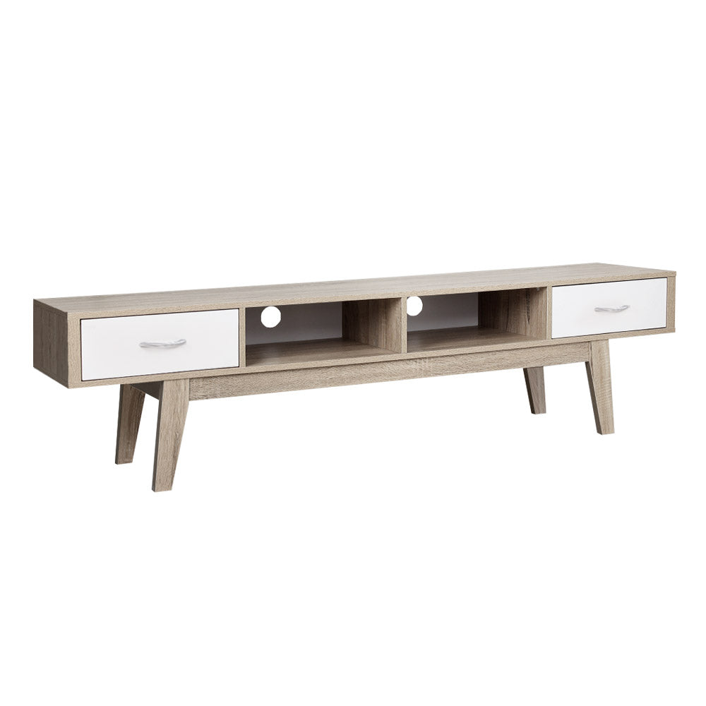 Oak White TV Cabinet Entertainment Unit 180cm