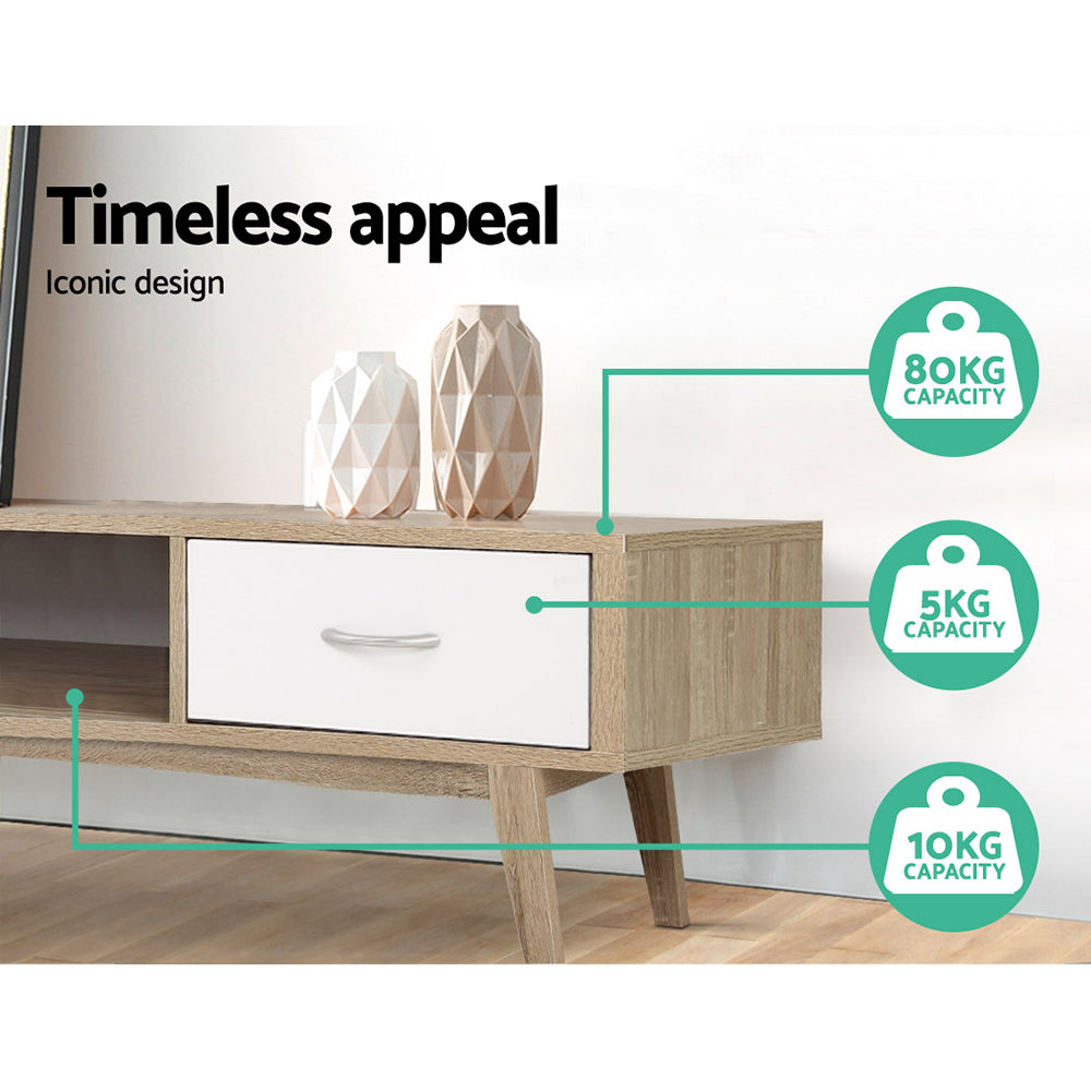 Oak White TV Cabinet Entertainment Unit 180cm