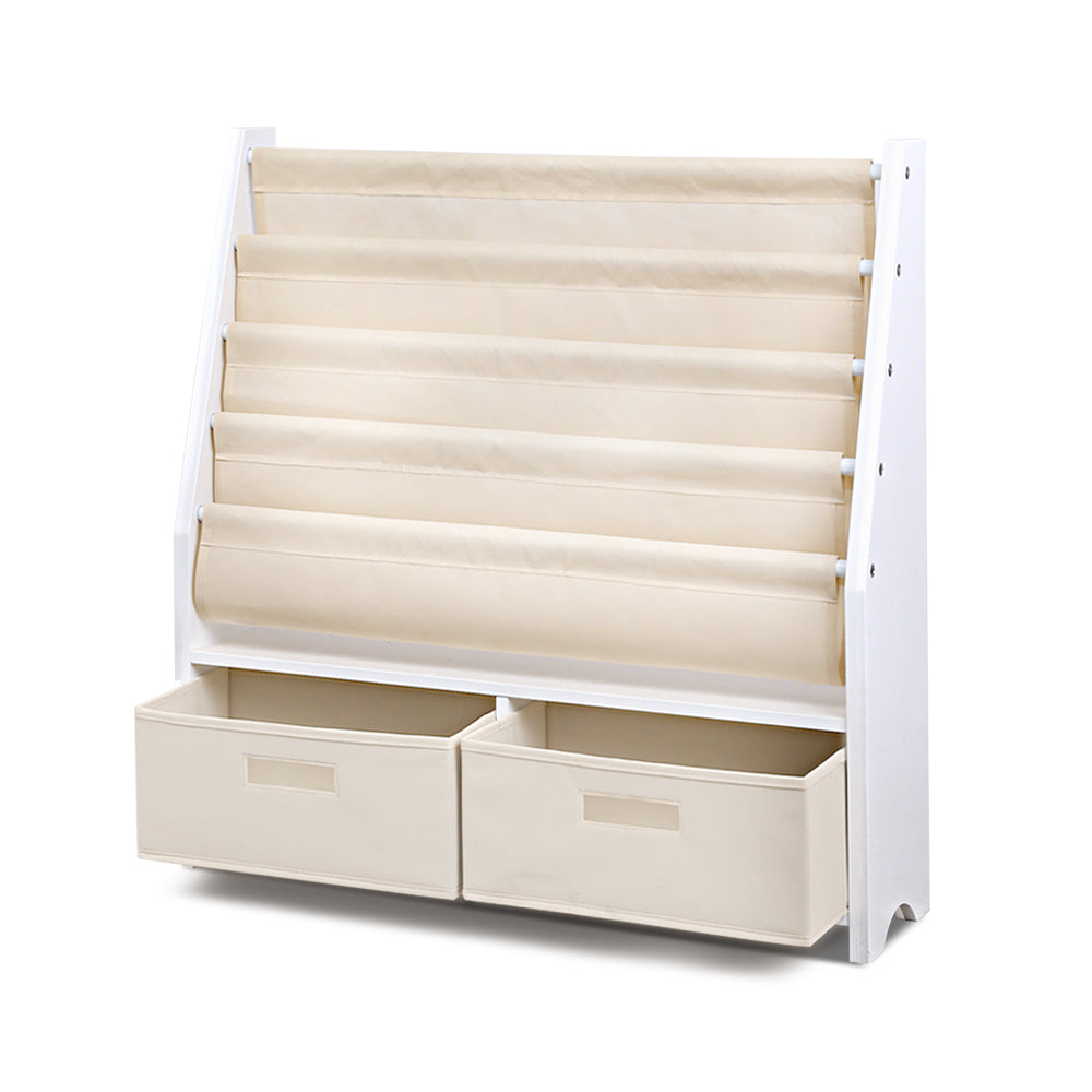 Kids Bookshelf Magazine Rack with Drawers