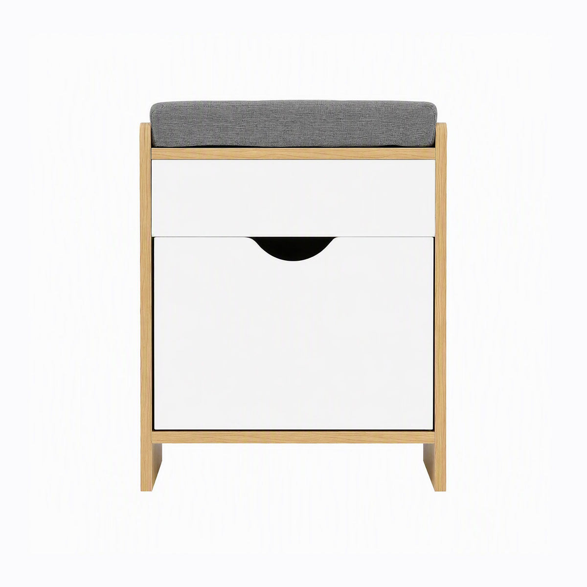 Artiss Storage Ottoman with Drawer 100kg Capacity Footrest Cushion Pine
