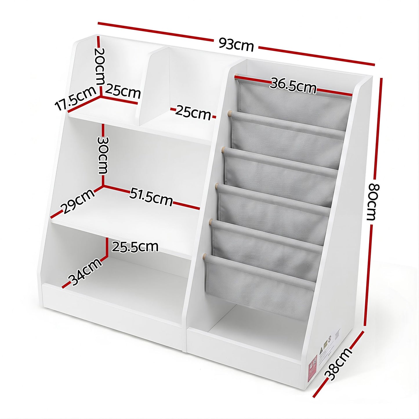 Keezi Kids Bookshelf & Toy Storage Rack