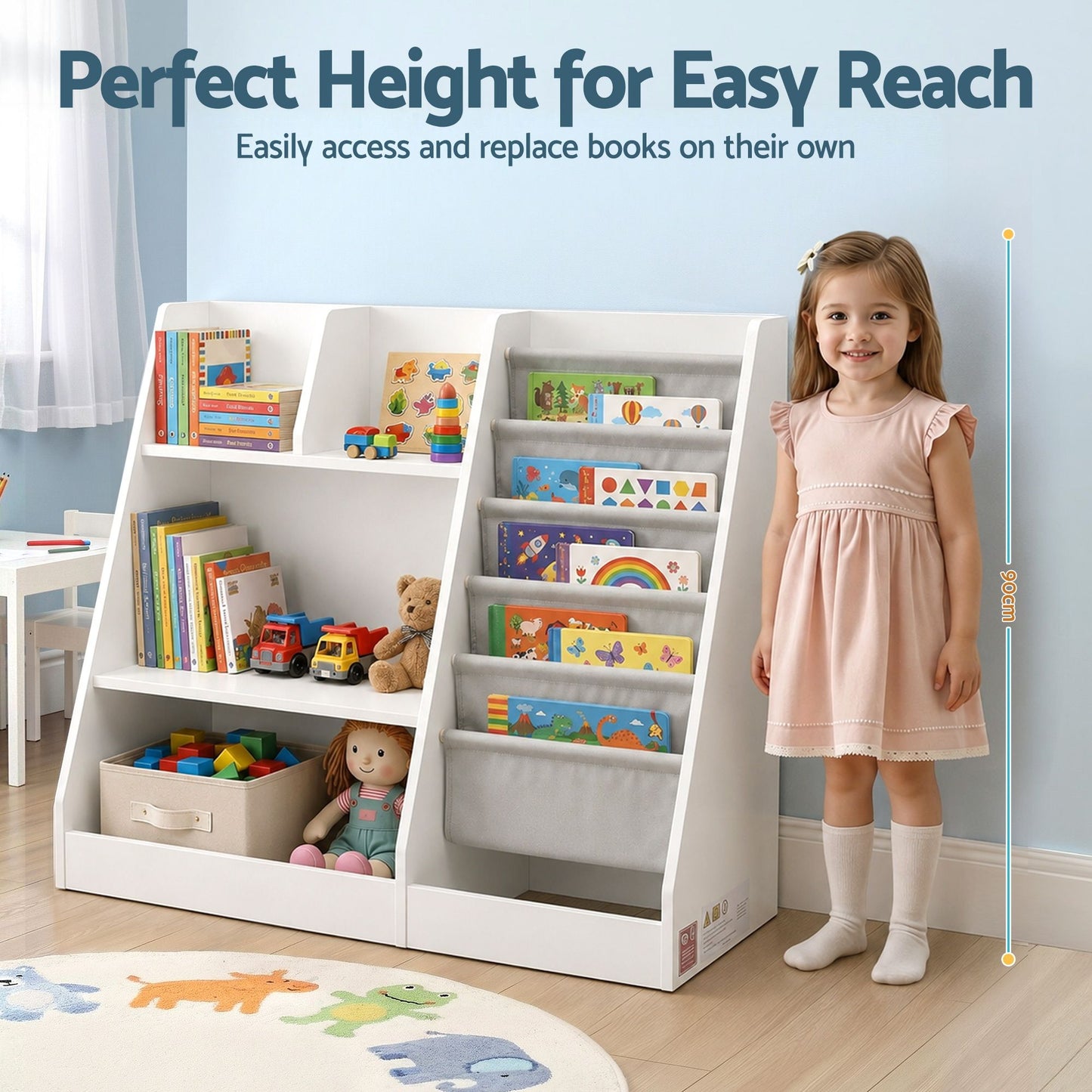 Keezi Kids Bookshelf & Toy Storage Rack