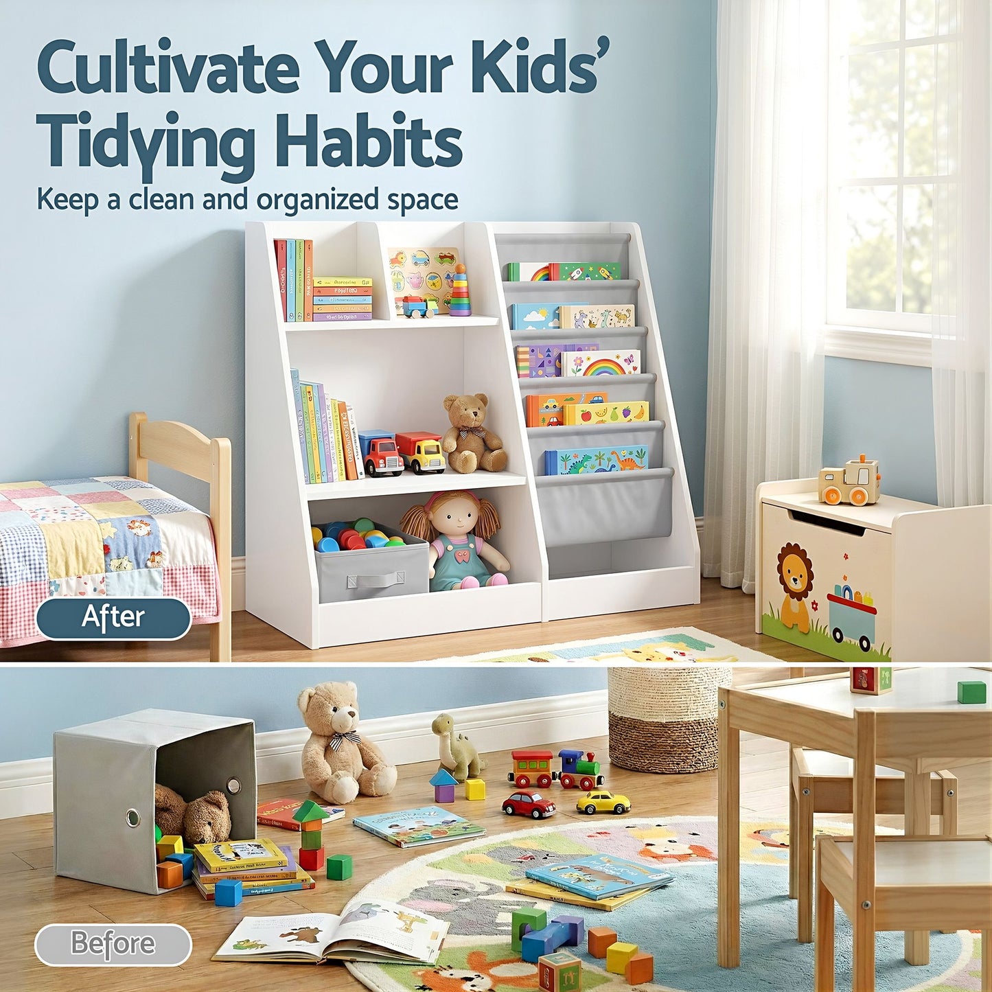 Keezi Kids Bookshelf & Toy Storage Rack