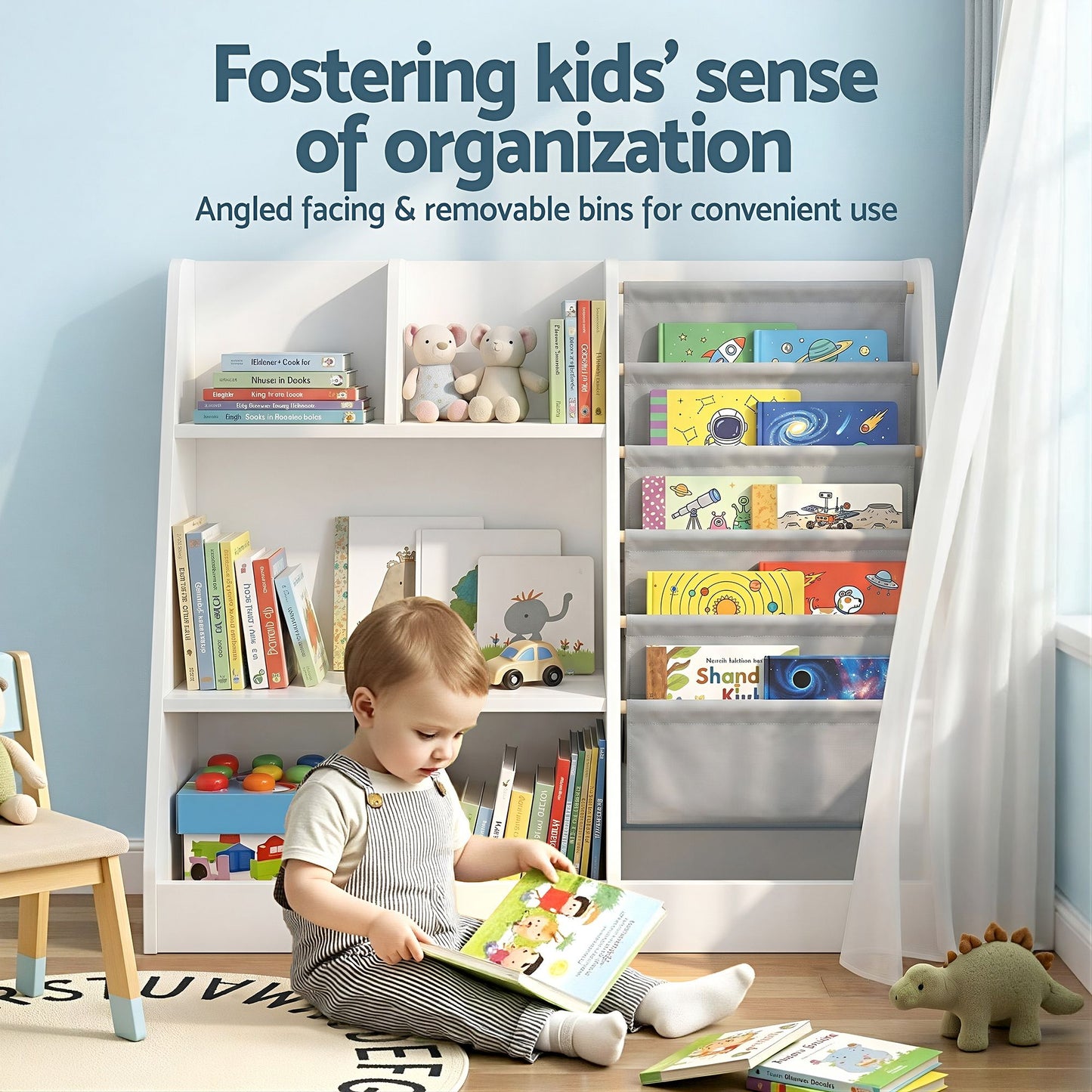 Keezi Kids Bookshelf & Toy Storage Rack