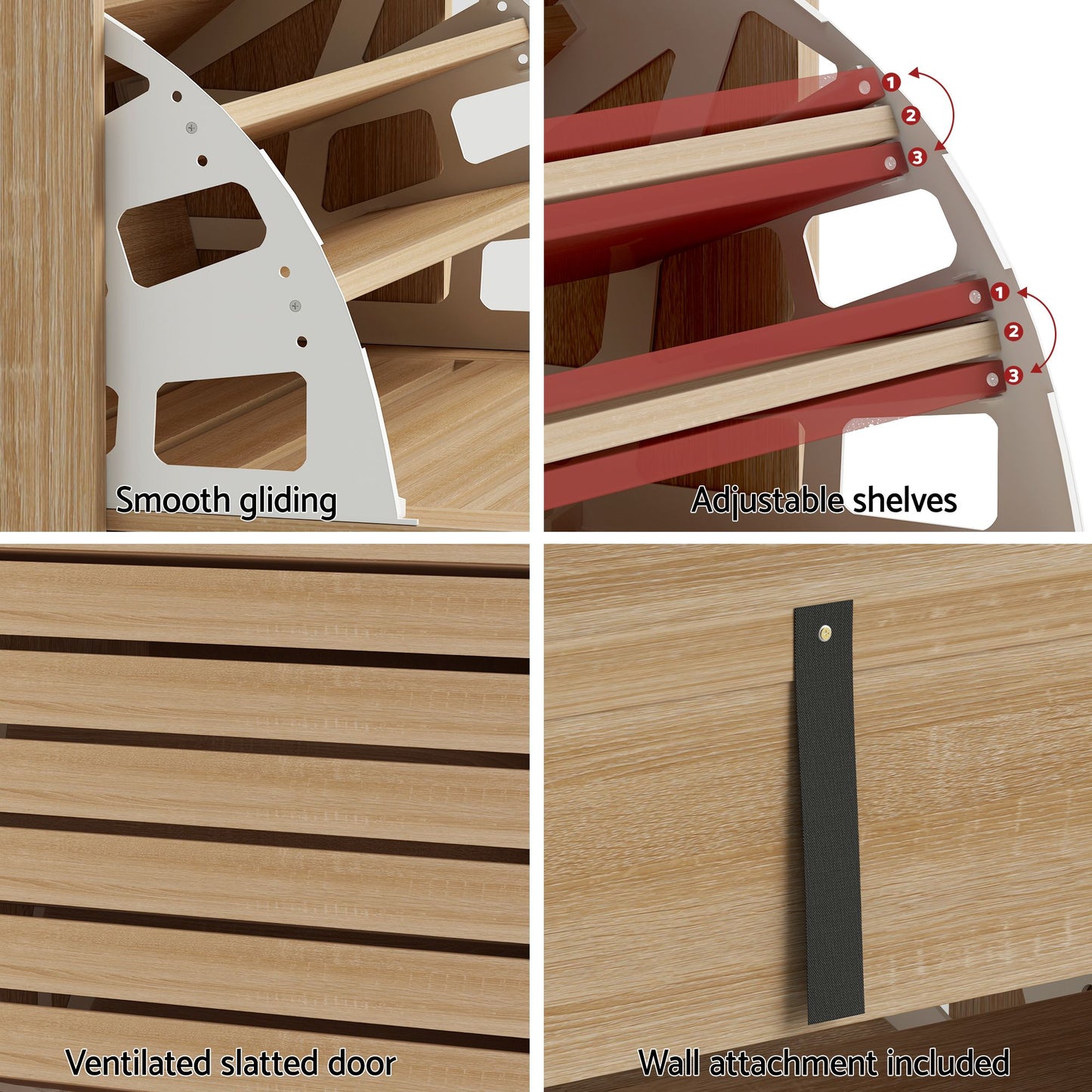 Artiss 2-Pack 3-Drawer Flip Shoe Cabinet - Pine