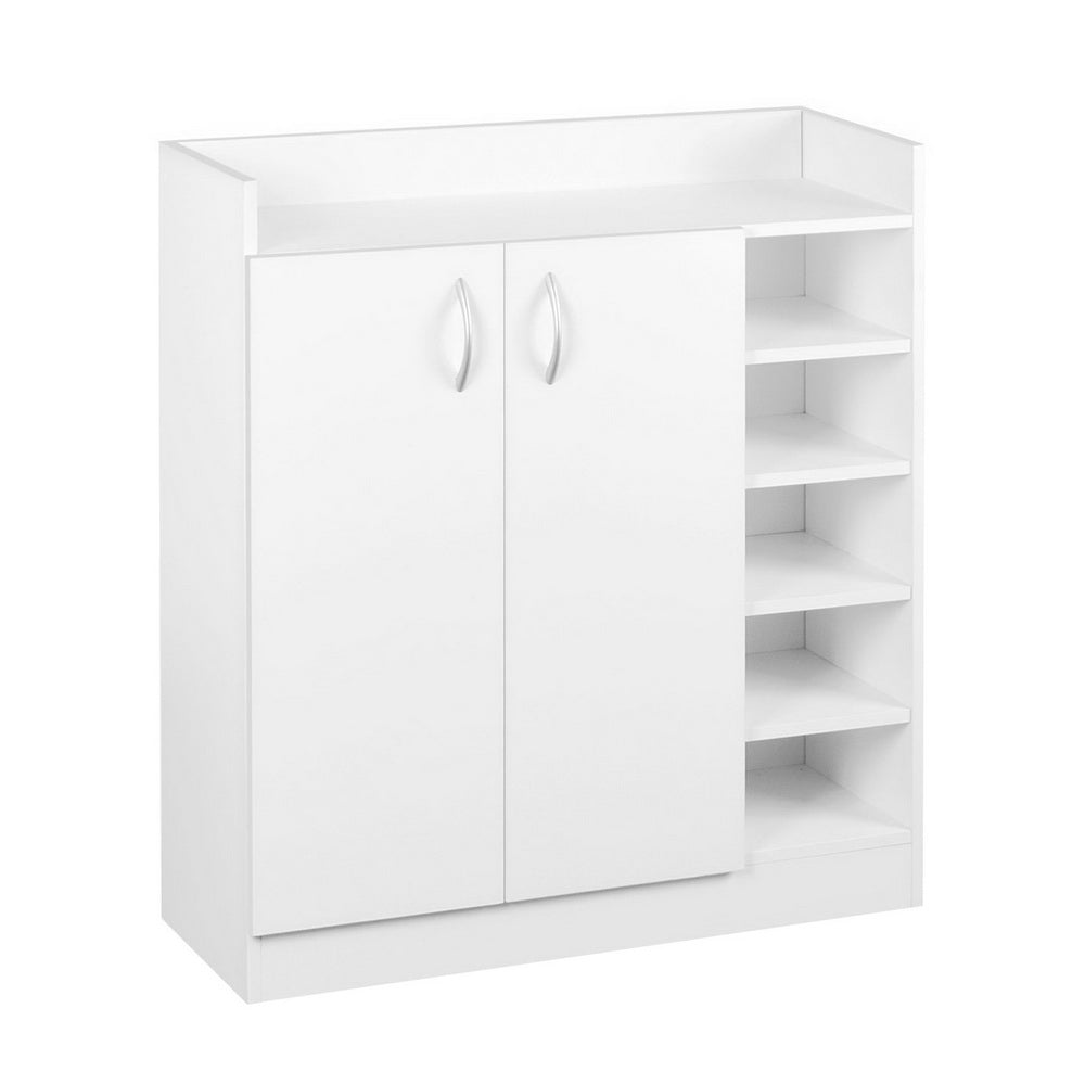 Shoe Rack Cabinet 21 Pairs Adjustable Shelves White
