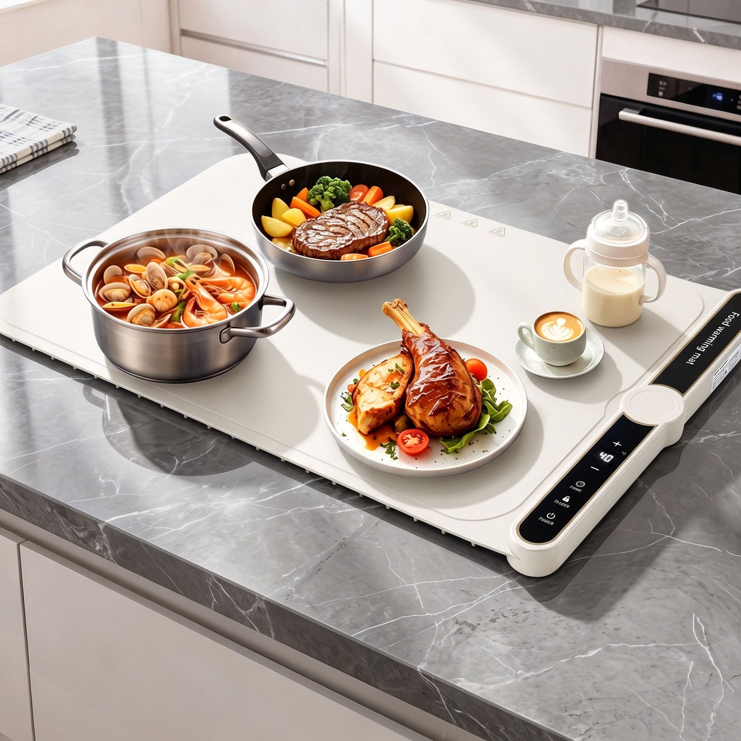 Devanti Food Warming Mat 60 x 38cm - White