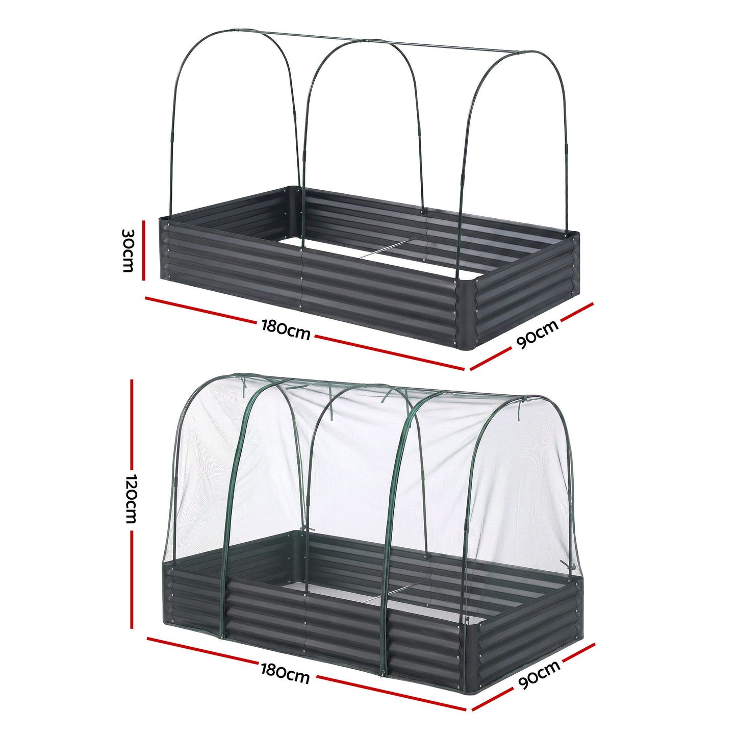 Green Fingers Raised Garden Bed with Mesh Cover 180cm