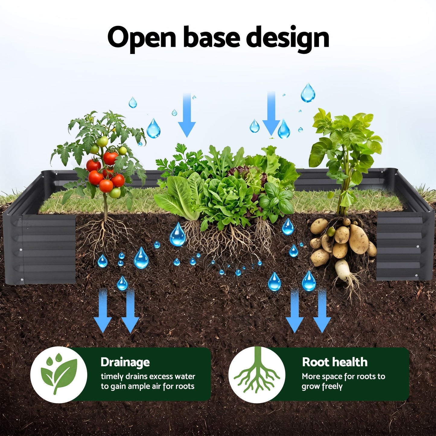 Green Fingers Raised Garden Bed with Mesh Cover 180cm