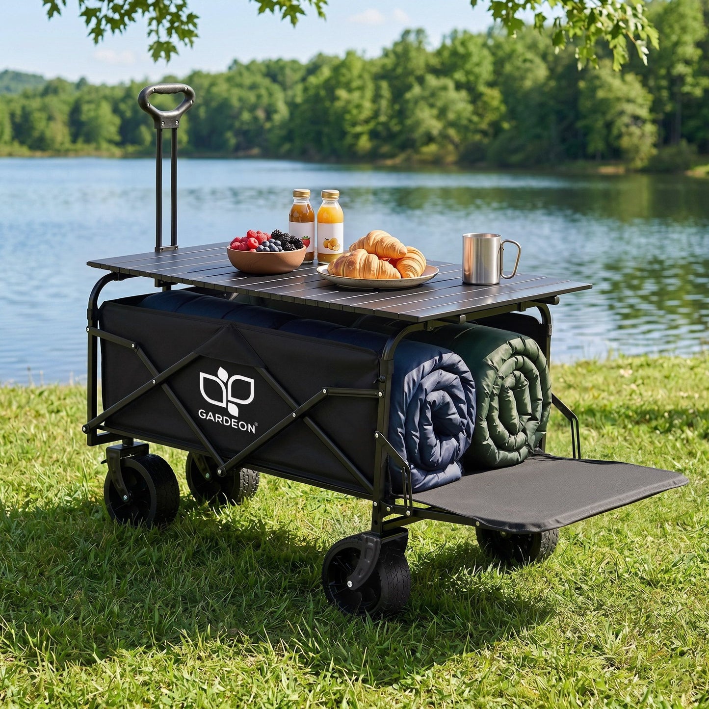 Gardeon Folding Camping Wagon with Tailgate Table - 150L