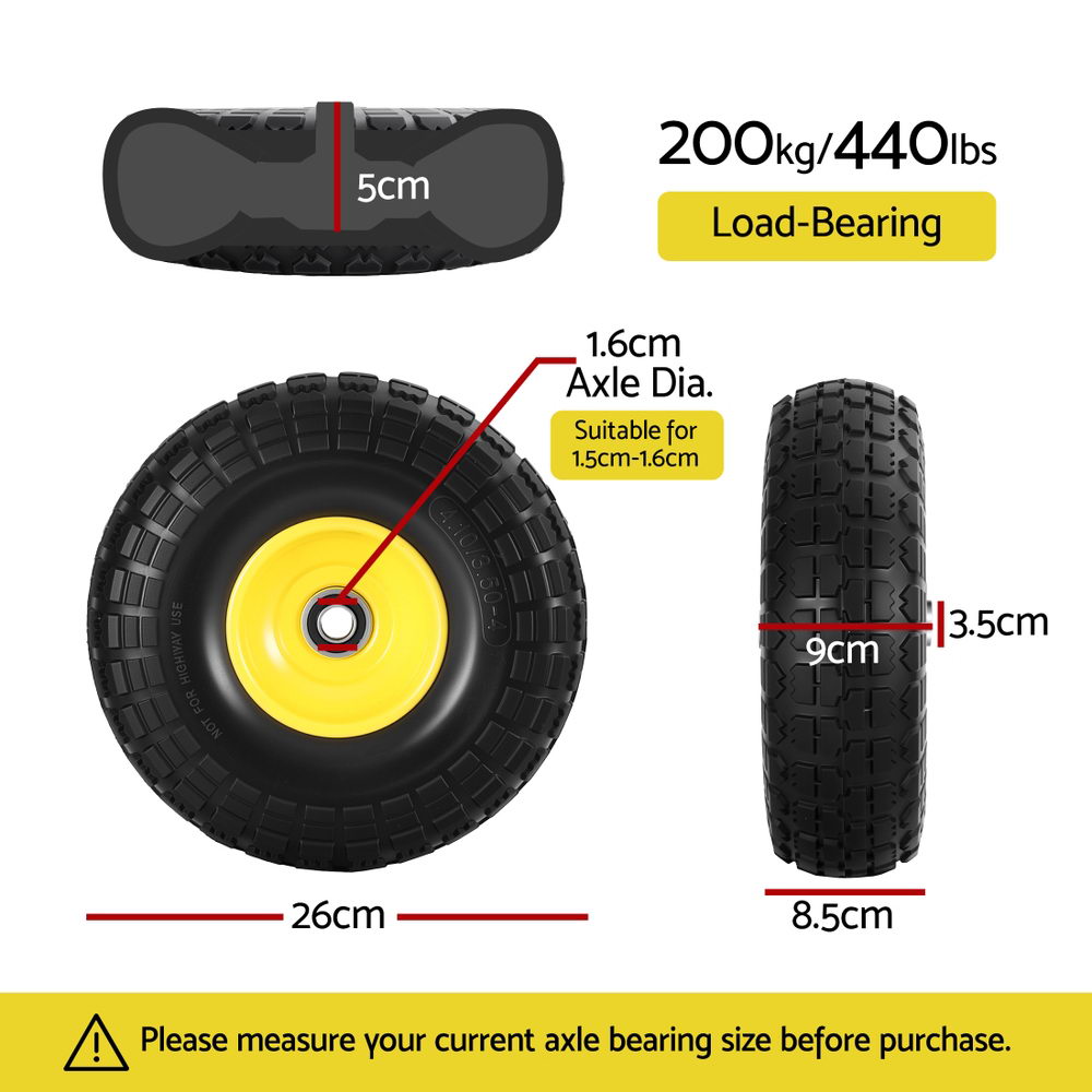 Gardeon 2pc Wheelbarrow Wheels - 4.10/3.50-4