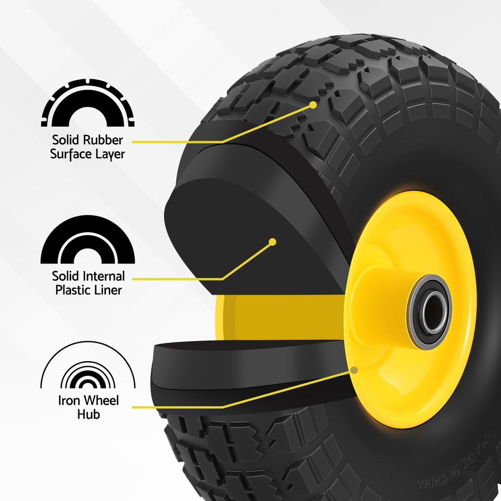 Gardeon 2pc Wheelbarrow Wheels - 4.10/3.50-4