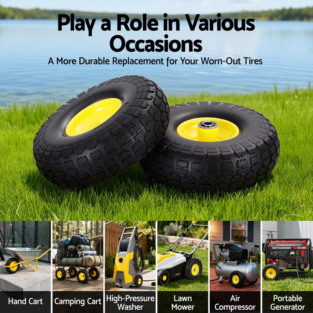 Gardeon 2pc Wheelbarrow Wheels - 4.10/3.50-4