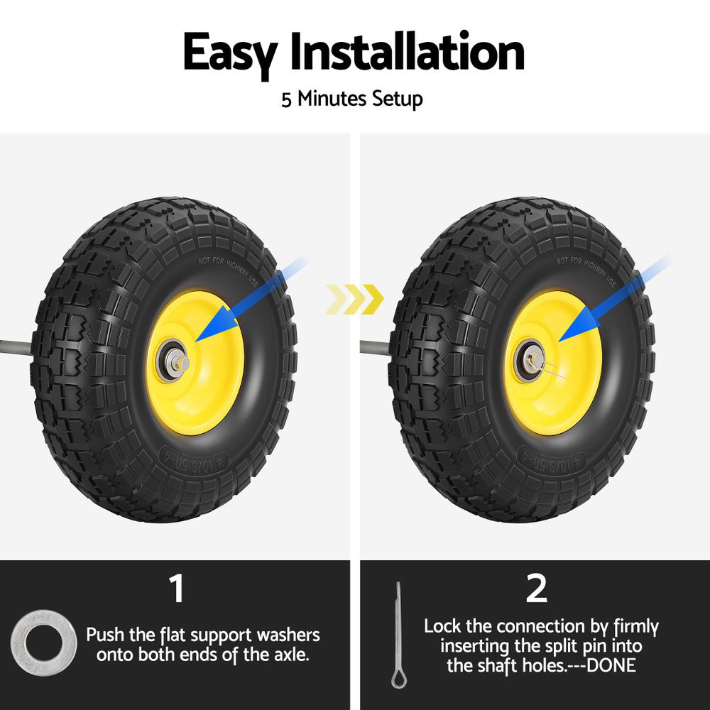 Gardeon 2pc Wheelbarrow Wheels - 4.10/3.50-4