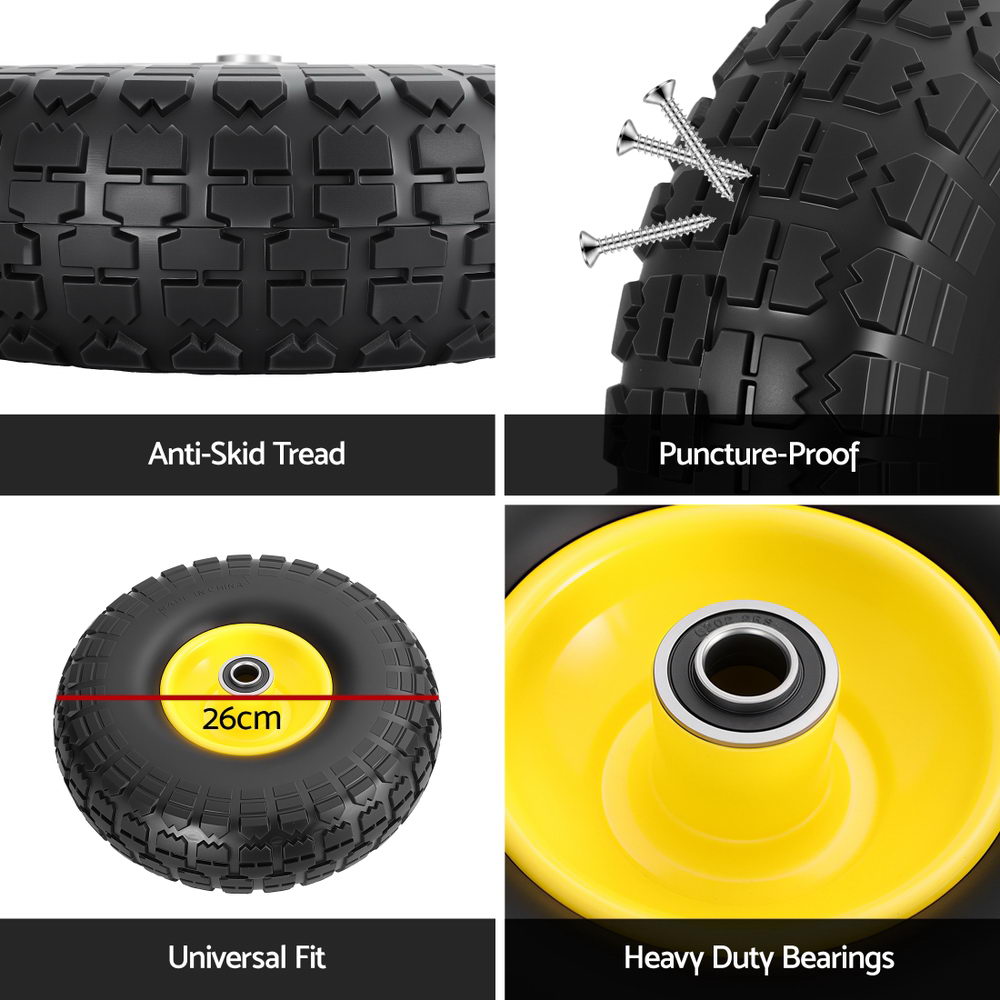Gardeon 2pc Wheelbarrow Wheels - 4.10/3.50-4