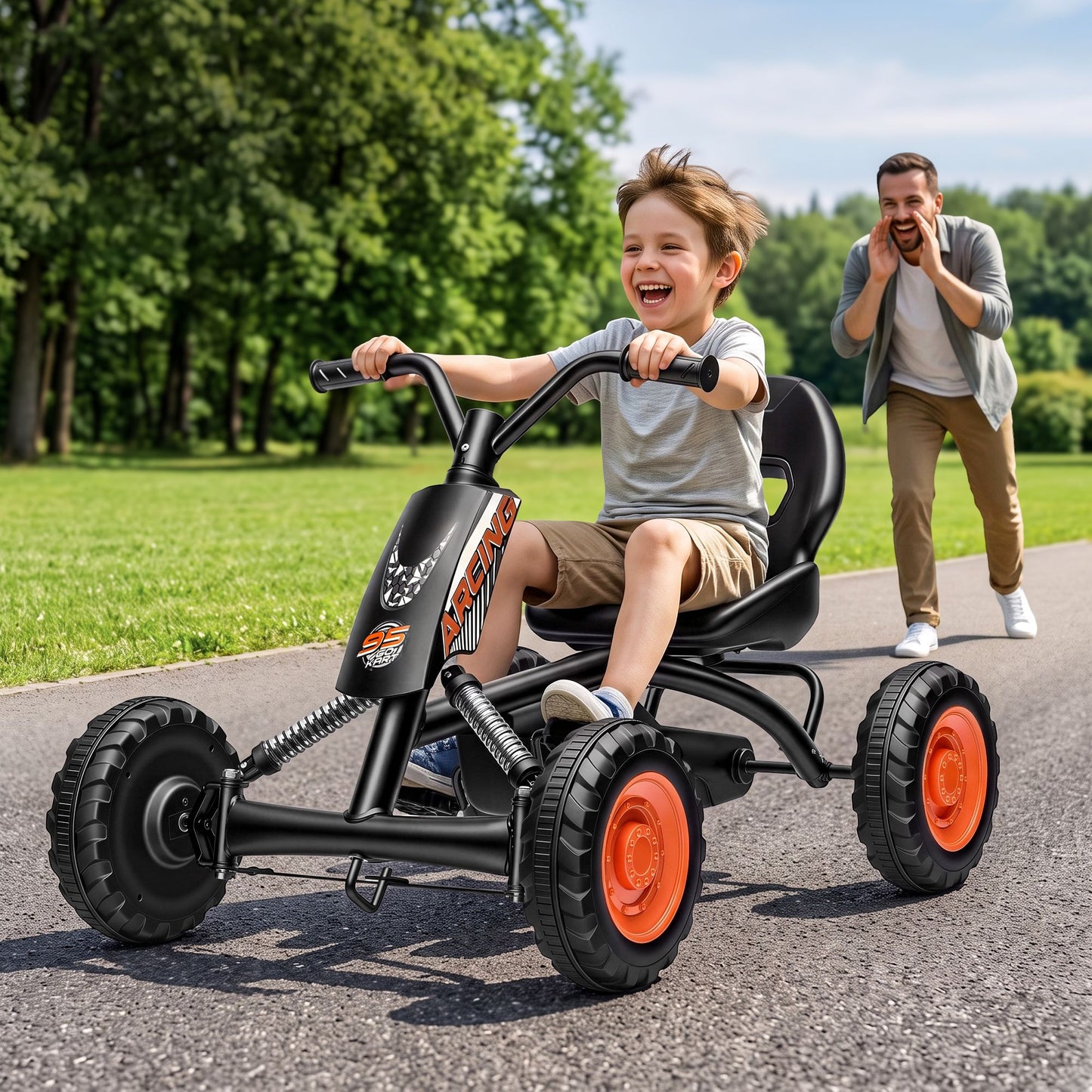 Rigo Kids Pedal Go-Kart - Black