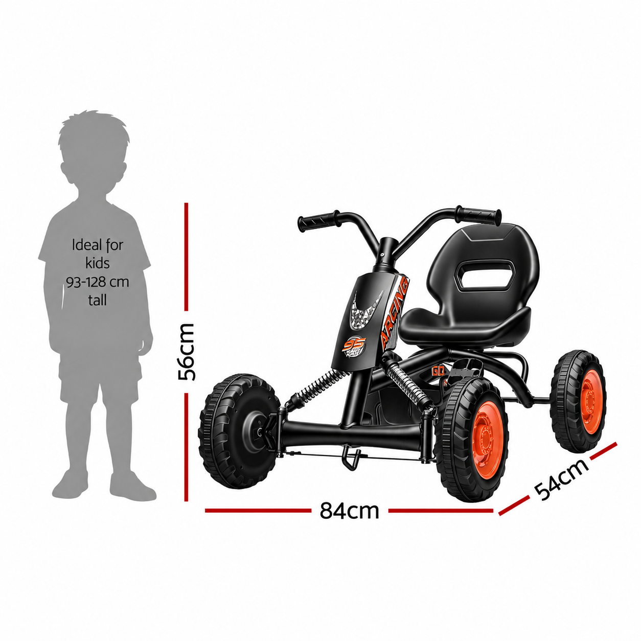Rigo Kids Pedal Go-Kart - Black