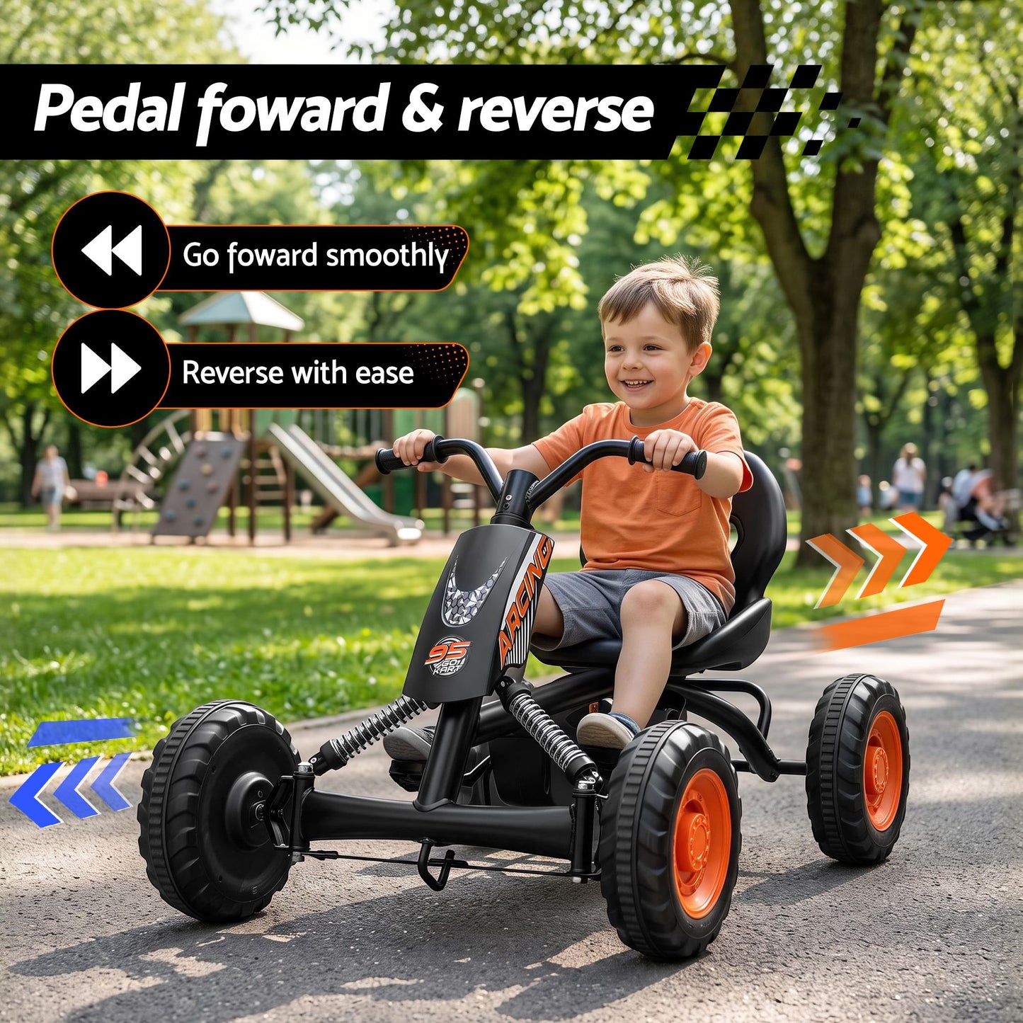 Rigo Kids Pedal Go-Kart - Black