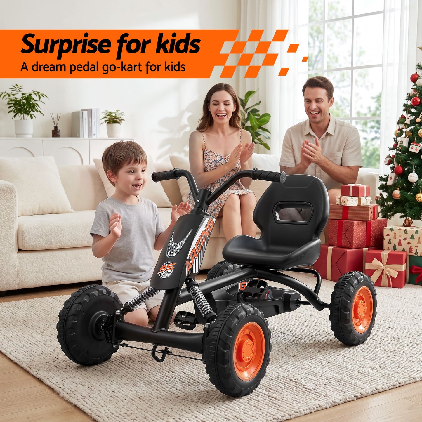 Rigo Kids Pedal Go-Kart - Black